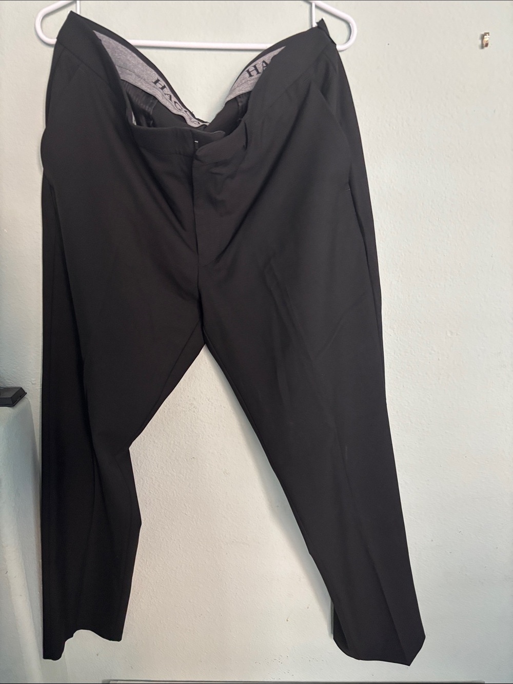 Haggar Black Straight-Leg Dress Pants